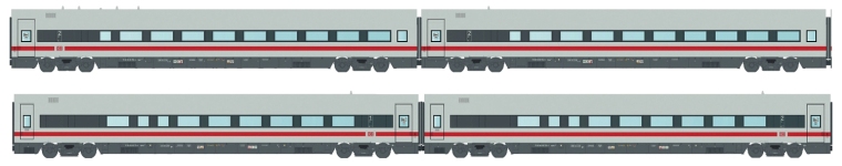 L.S. Models MW2407DC - H0 - 4-tlg. Set Personenwagen Metropolitan, DB/DB AG, Ep. VI